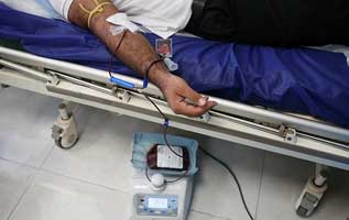 استقرار پایگاه سیار انتقال خون در بیمارستان کیش