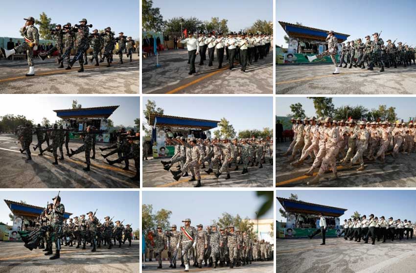 برگزاری صبحگاه مشترک نیروهای انتظامی و نظامی جزیره کیش