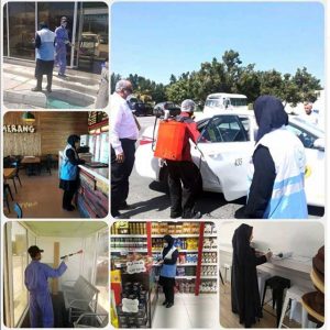 اقدامات کارشناسان مرکز توسعه سلامت کیش برای پیشگیری از شیوع کرونا