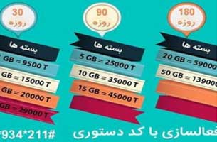 بسته های جدید اینترنت بلندمدت اپراتور تله کیش