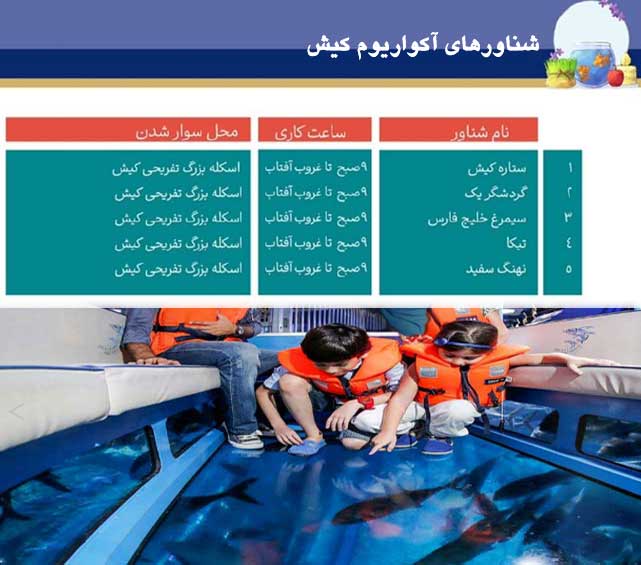 کشتی آکواریوم کیش